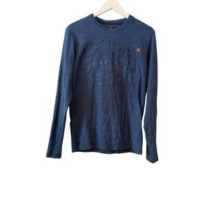 Superdry Mens Blue Long-Sleeve Graphic Jumper T-Shirt Medium